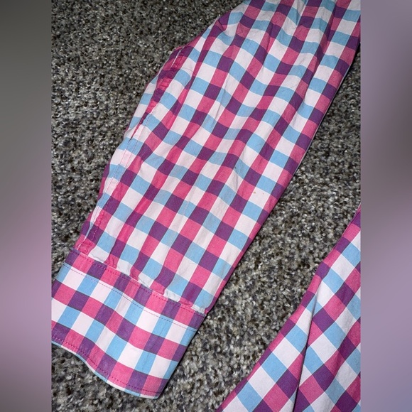 Express pink and blue extra slim fit long sleeve button down - Picture 6 of 7
